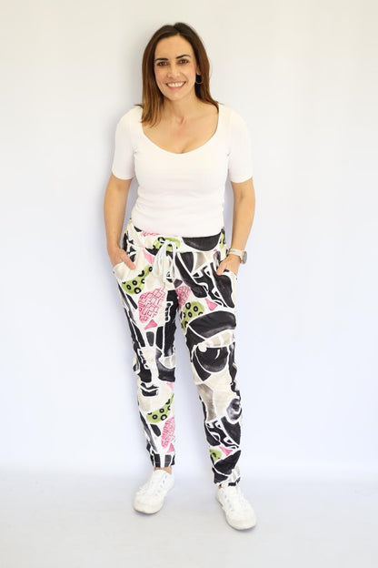 Abstract Print Jogger Pants
