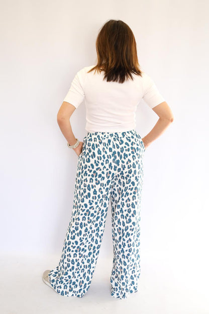Leopard Print Wide-Leg Pants