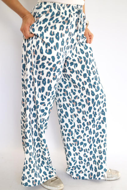 Leopard Print Wide-Leg Pants