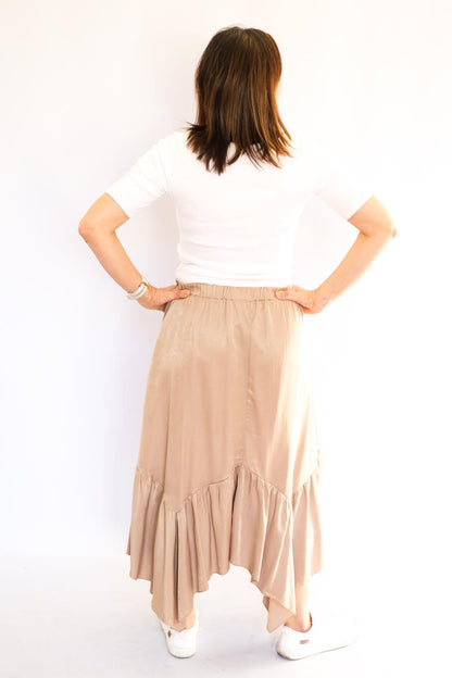 Ruffle Mid-Length Skirt