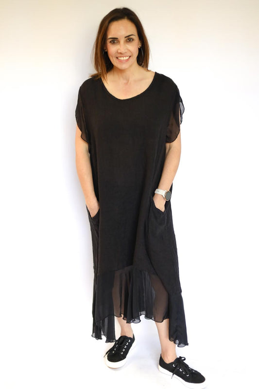 Flowy Overlay Long Dress