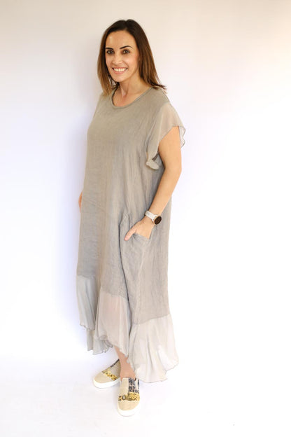 Flowy Overlay Long Dress