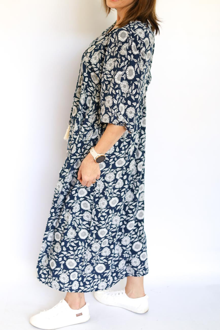 Bohemian Floral Mid-Length Dress