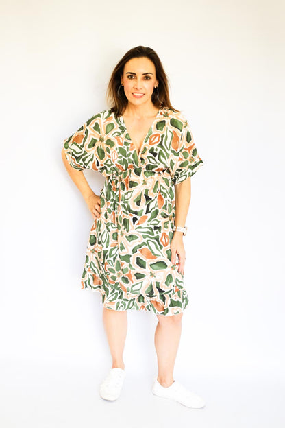 Bohemian V-Neck Mini Dress