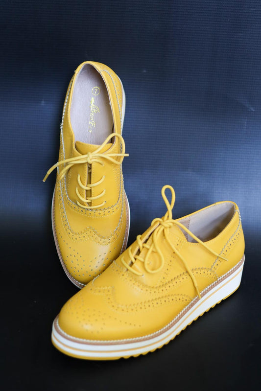 Platform Brogue Oxford Shoes