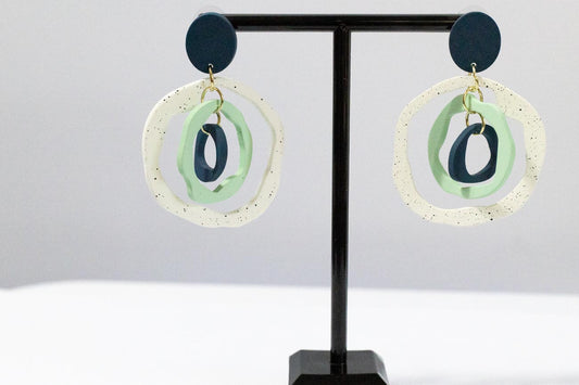 Abstract Multicolor Hoop Earrings