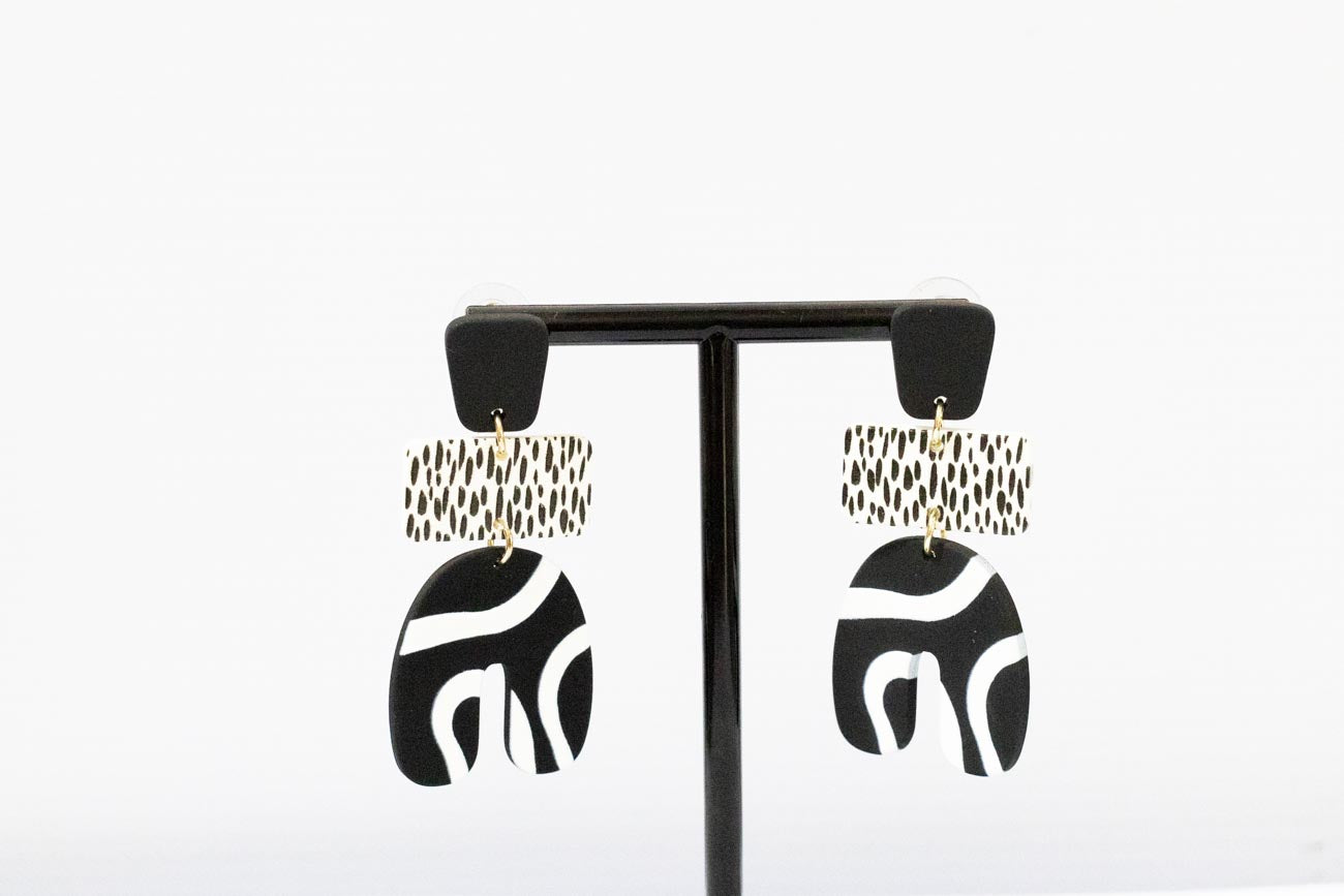 Bold Patterned Drop Earrings