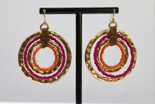 Beaded Vibrant Hoop Earrings