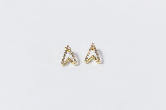 Chevron Crystal Stud Earrings
