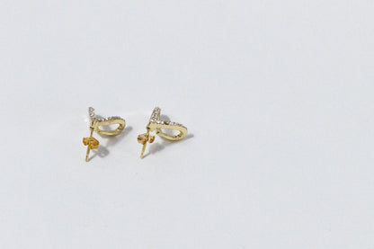 Chevron Crystal Stud Earrings