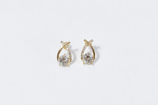 Crystal Drop Cross Earrings