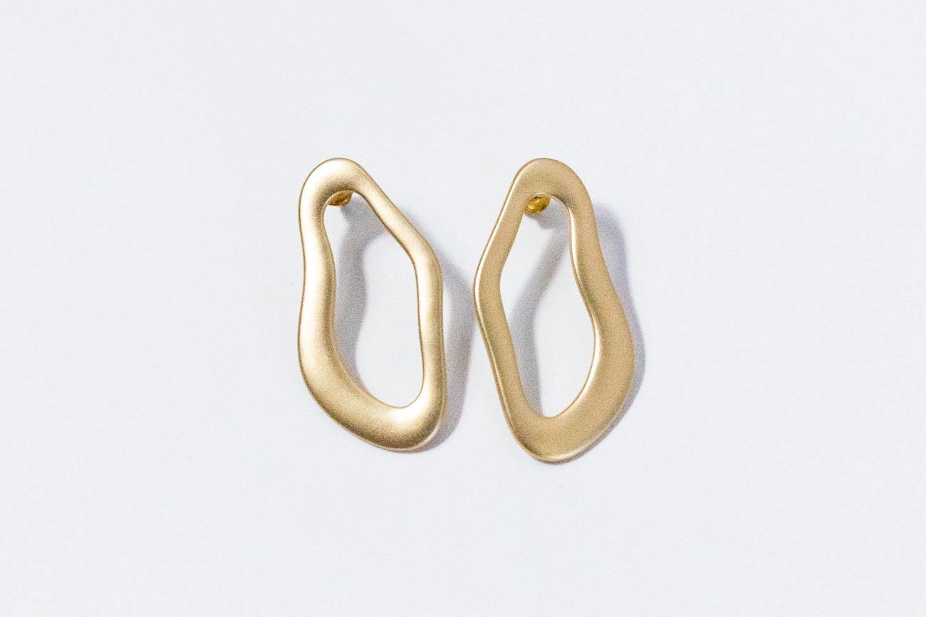 Gold Abstract Stud Earrings