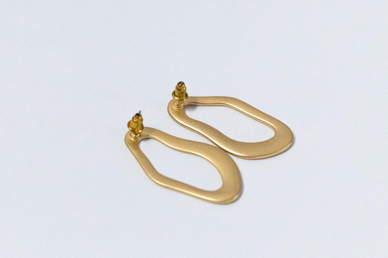 Gold Abstract Stud Earrings