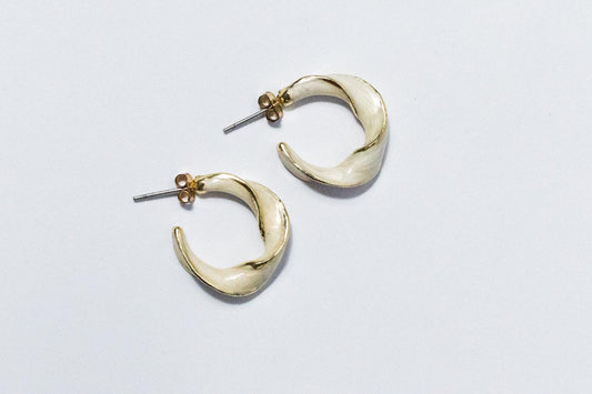 Gold Crescent Earrings