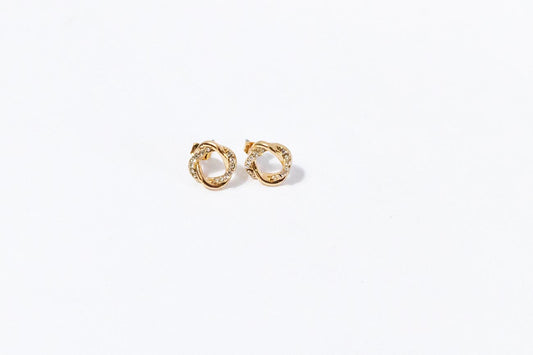 Gold Crystal Stud Earrings