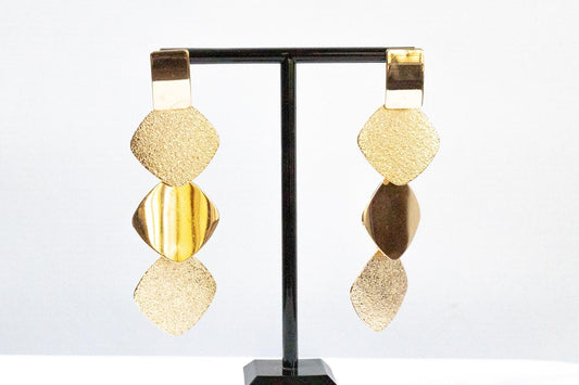Golden Diamond Drop Earrings