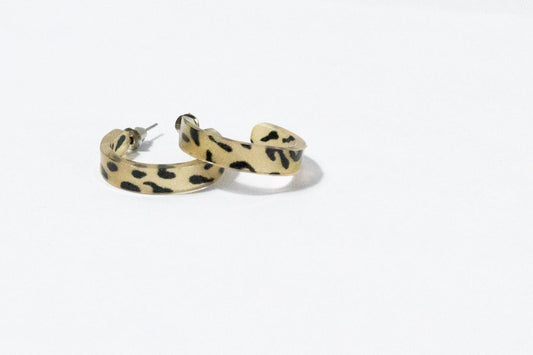 Leopard Print Hoop Earrings