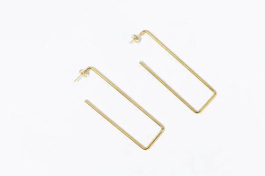 Open Frame Gold Earrings