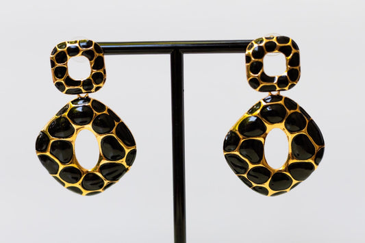 Textured Gold Geometric Earrings