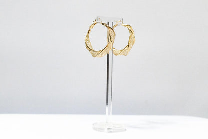 Twisted Gold Hoop Earrings