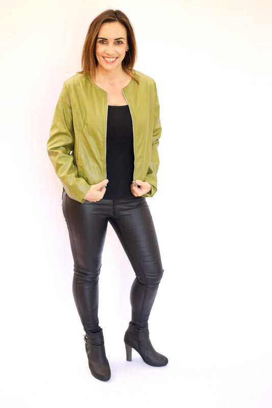 Faux-Leather Classic Jacket