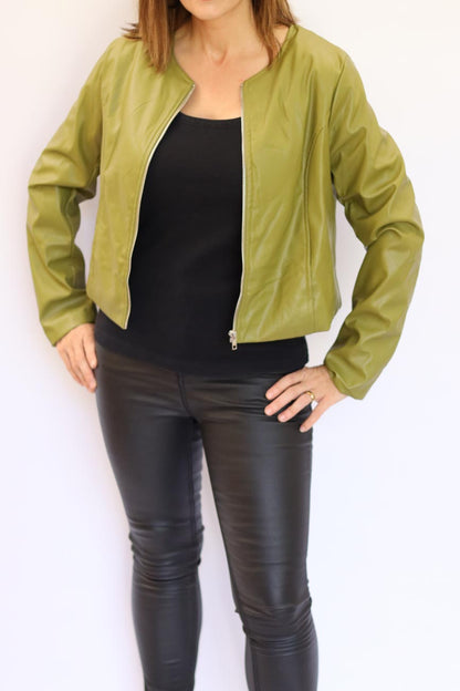 Faux-Leather Classic Jacket