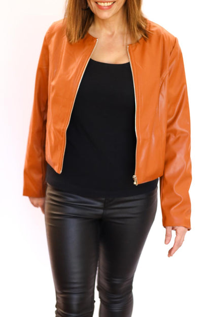 Faux-Leather Classic Jacket
