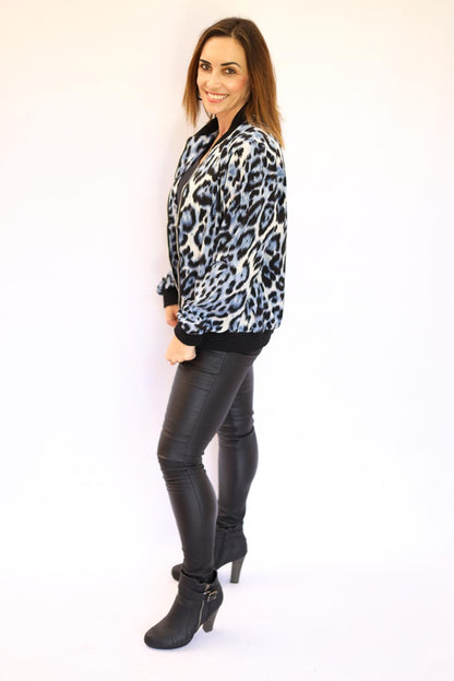 Leopard Print Bomber Jacket