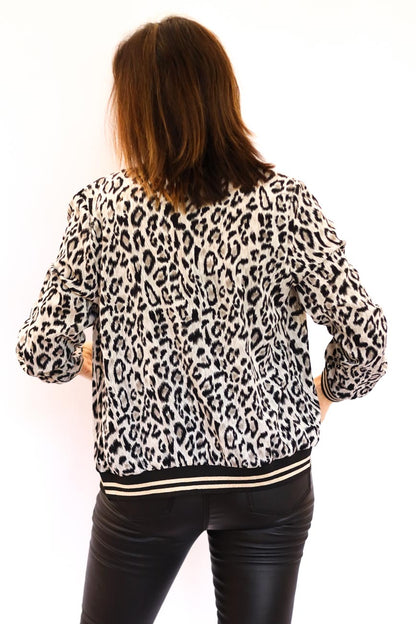 Leopard Print Bomber Jacket