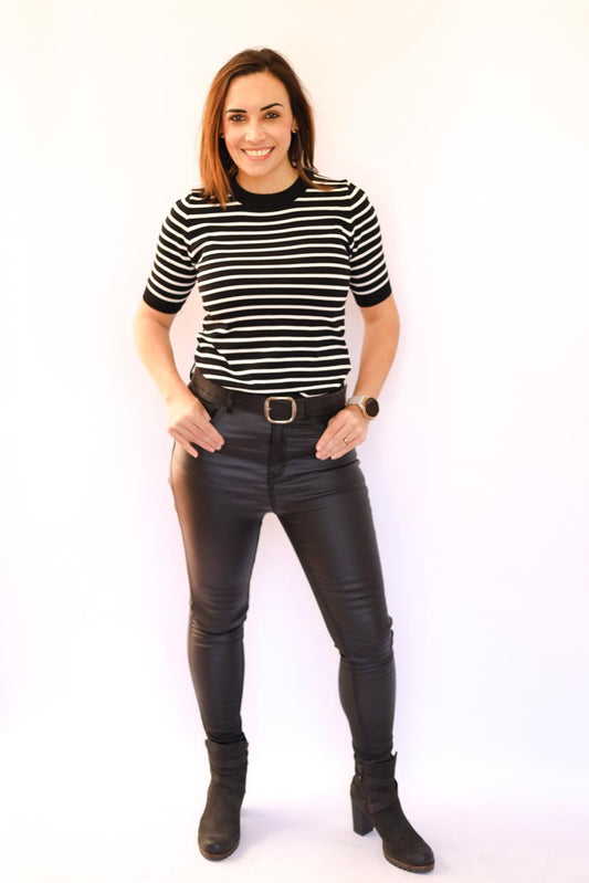 Striped Casual Crew-Neck T-Shirt Top